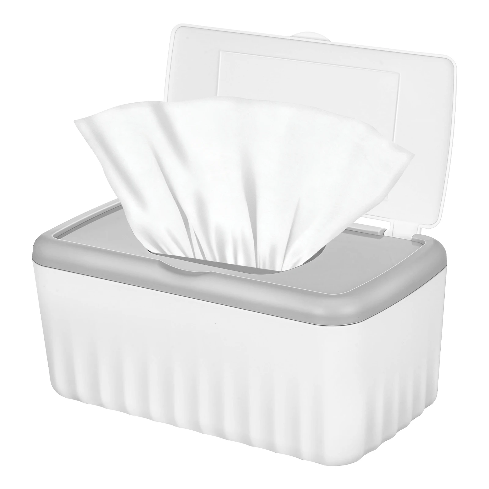 Wet Tissue Box Large Capacity Rectangular Plastic Tissue Box Cover Organizer Bathroom Wipes Holder Moisture Seal