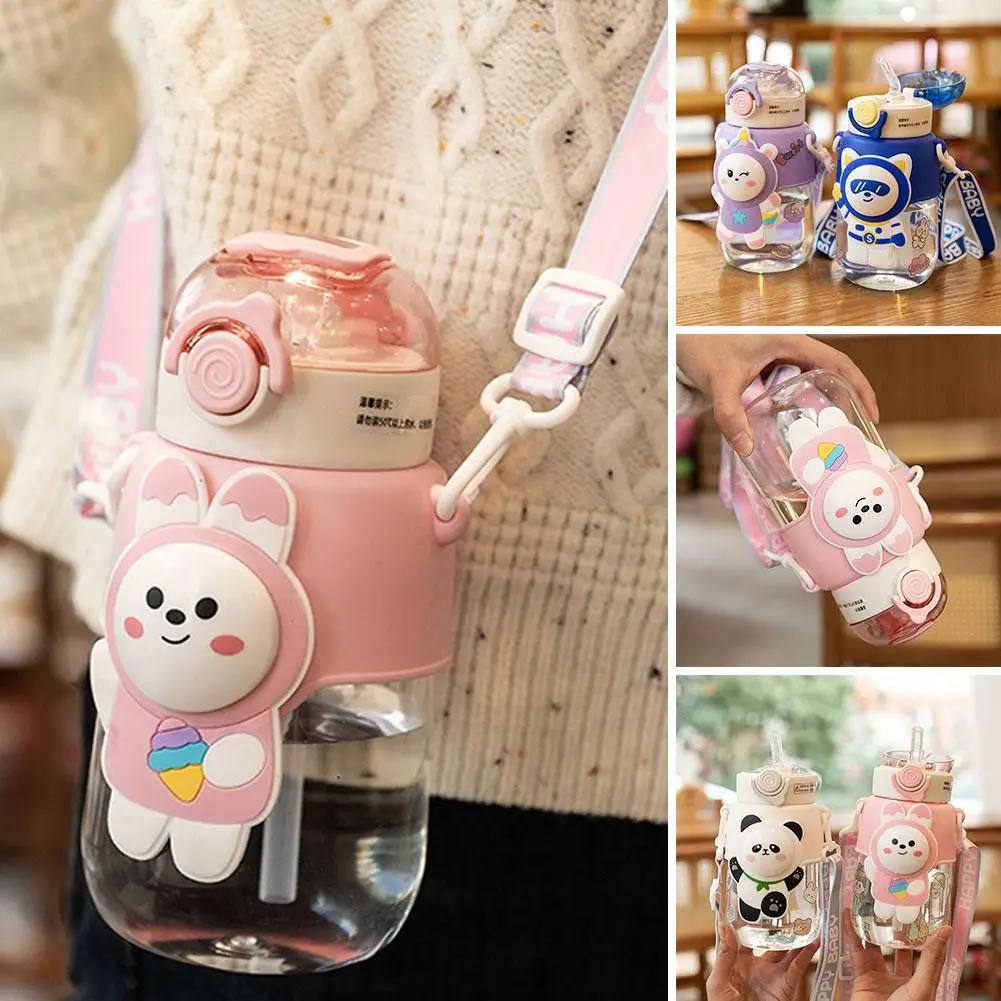 

200ml Kids Water Bottle With Straw For School Cute Cartoon Leak Proof Mug Portable Cup Outdoor Travel Drinking Tumbler K0G8