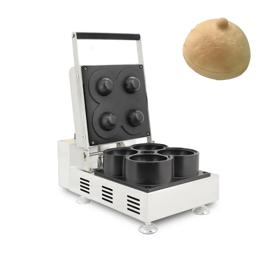 110V 220V Big Chest Shape Waffle Baker 4 Pcs Breast Waffle Maker Electric Boob Waffle Woman Girl Breast Waffles Making Machine