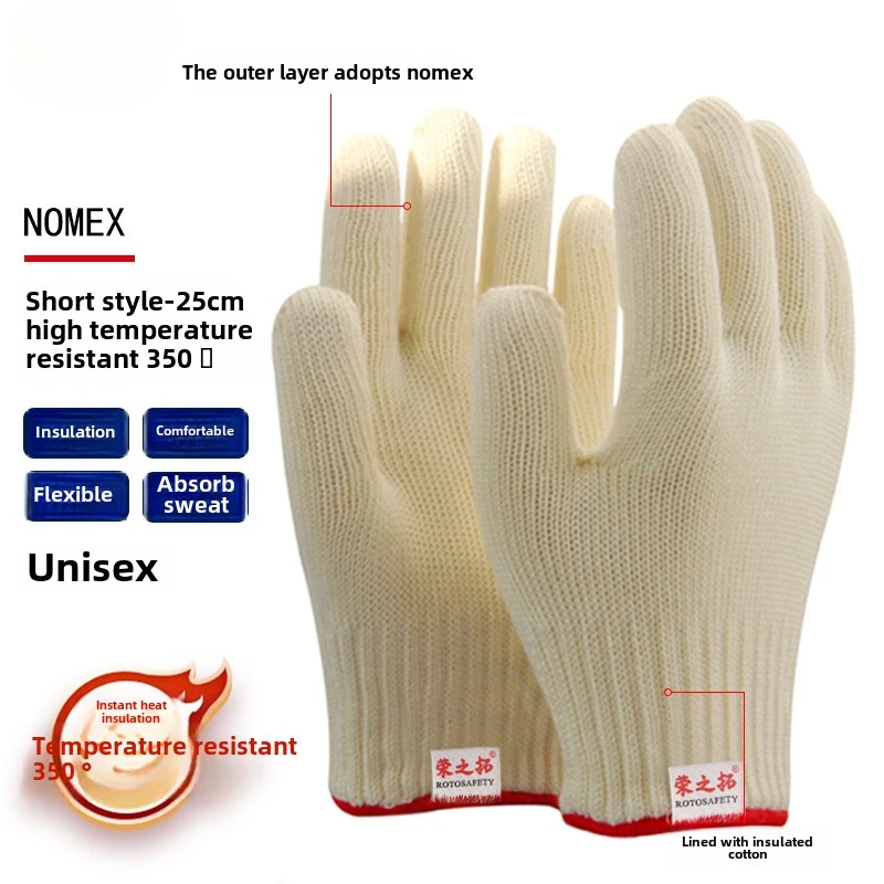 Luvas de aramida resistentes a altas temperaturas de 500 graus, churrasco, anti-corte, isolamento térmico, cozimento, luvas kevlar anti-escaldante