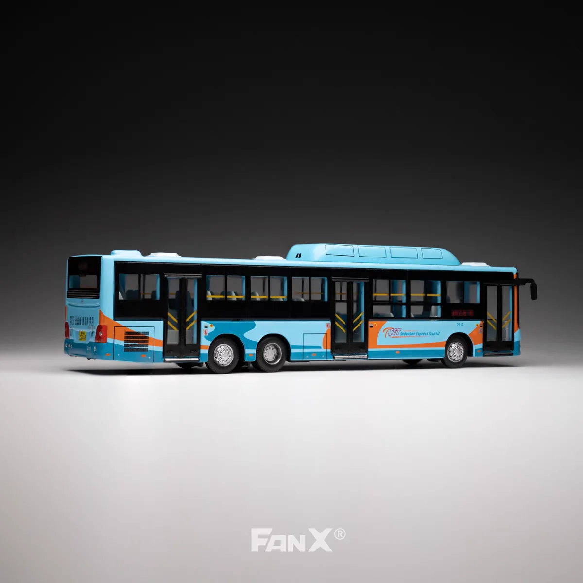 FanX China City Bus Diecast 1/110 مقياس سبيكة حافلة نموذج سيارة لعب الأولاد هدية