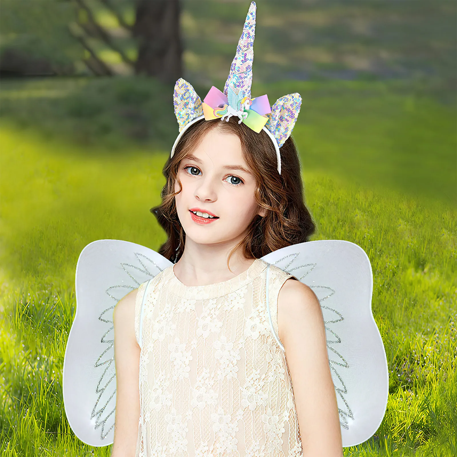 Kids Dress Up Wings Hair Hoop Set Butterfly Costume For Birthday Easter Party Stage Performance Cosplay Wings Kids Costume