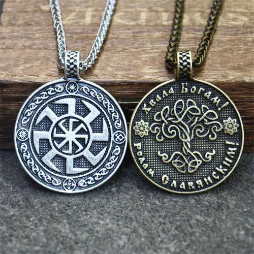 레트로 슬라브 콜로브랫 펜던트, 세계 생명의 나무, 이그드라시 부적 탈리스만 쥬얼리 목걸이 