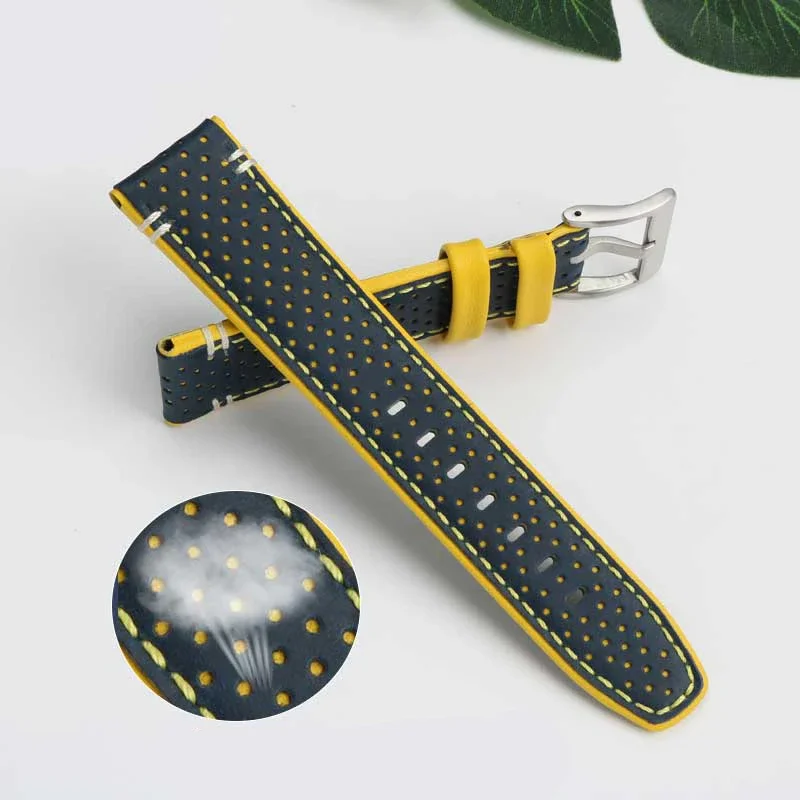 For Citizen Sky Eagle Blue Angel Bracelet Second Generation JY8078 JY8078-01L/52L Series Leather Watch Strap Watchband 22mm