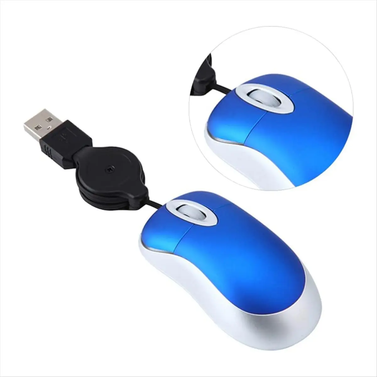 3PCS Wired Mouse Retractable Mouse Corded Mouse Mini Mouse USB Optical Mouse Wired Mouse for Computer Laptop PC-A62I