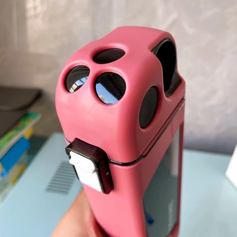 1 قطعة كوب ماء من القش البلاستيكي، زجاجة مياه بسيطة، زجاجة مياه مستطيلة، كوب ماء محمول لطيف للبالغين