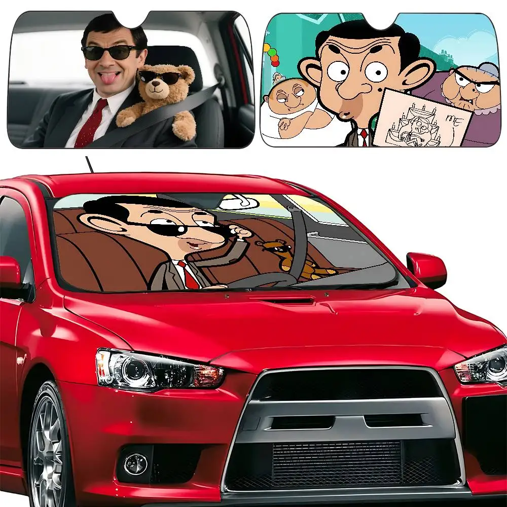 

Funny M-Mr B-Bean Car SunShade Windscreen Front Window Visor 70x130cm Sun Visor Solar Protect Plaid Gift Novelty Car