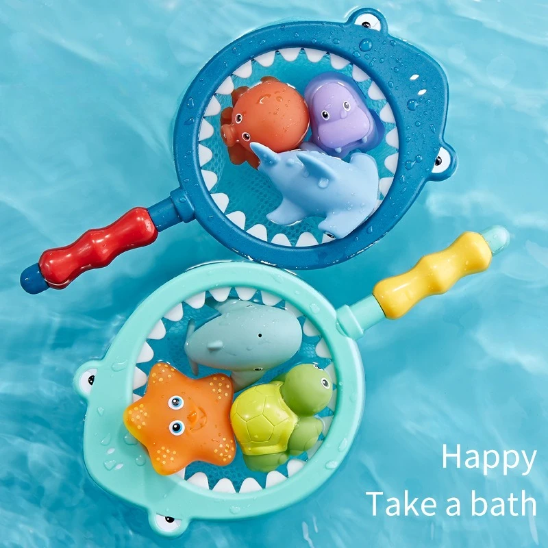 10-delig babybadje speelgoed: Kawaii rubberen goudvis, schattige dieren (eend). Waterdicht, drijvend leuk waterspel voor peuters, geweldig cadeau