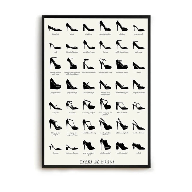 

Sexy Women's High Heels Poster Art Wall Decor Room Aesthetic Decorative Picture For Home Decoration Ornaments Interior Paintings