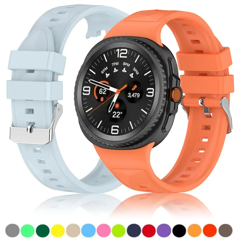 حزام سيليكون لساعة سامسونج جالاكسي 8 40 44 ملم سوار ذكي لساعة جالاكسي 40/44 ساعة 8 ملحقات كلاسيكية حزام ساعة اليد