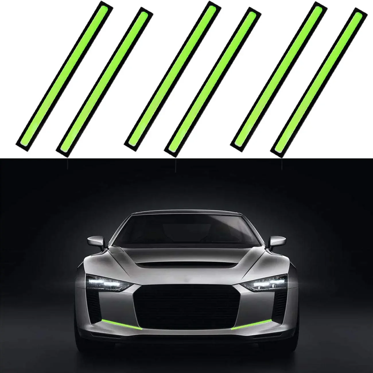 2Pcs 17CM Car LED COB Daytime Running Light Strip 12V Auto DRL Driving Parking Fog Lamp Waterproof for Truck Vehicle Decoration