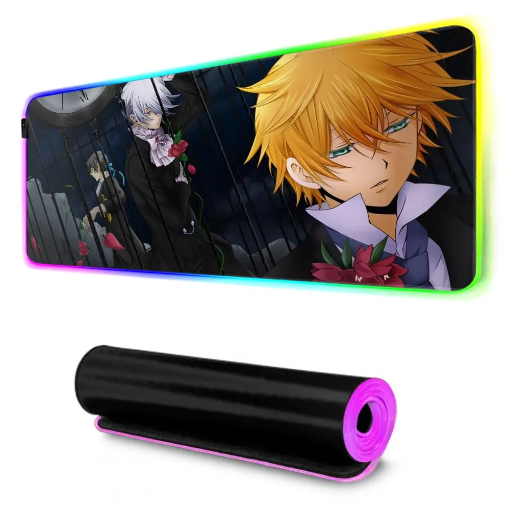 pandora hearts Mouse Pad RGB Gaming Mousepad Big LED Pad PC Desk Mat Luminous Mouse Pad Large Keyboard Mats Table Rug With