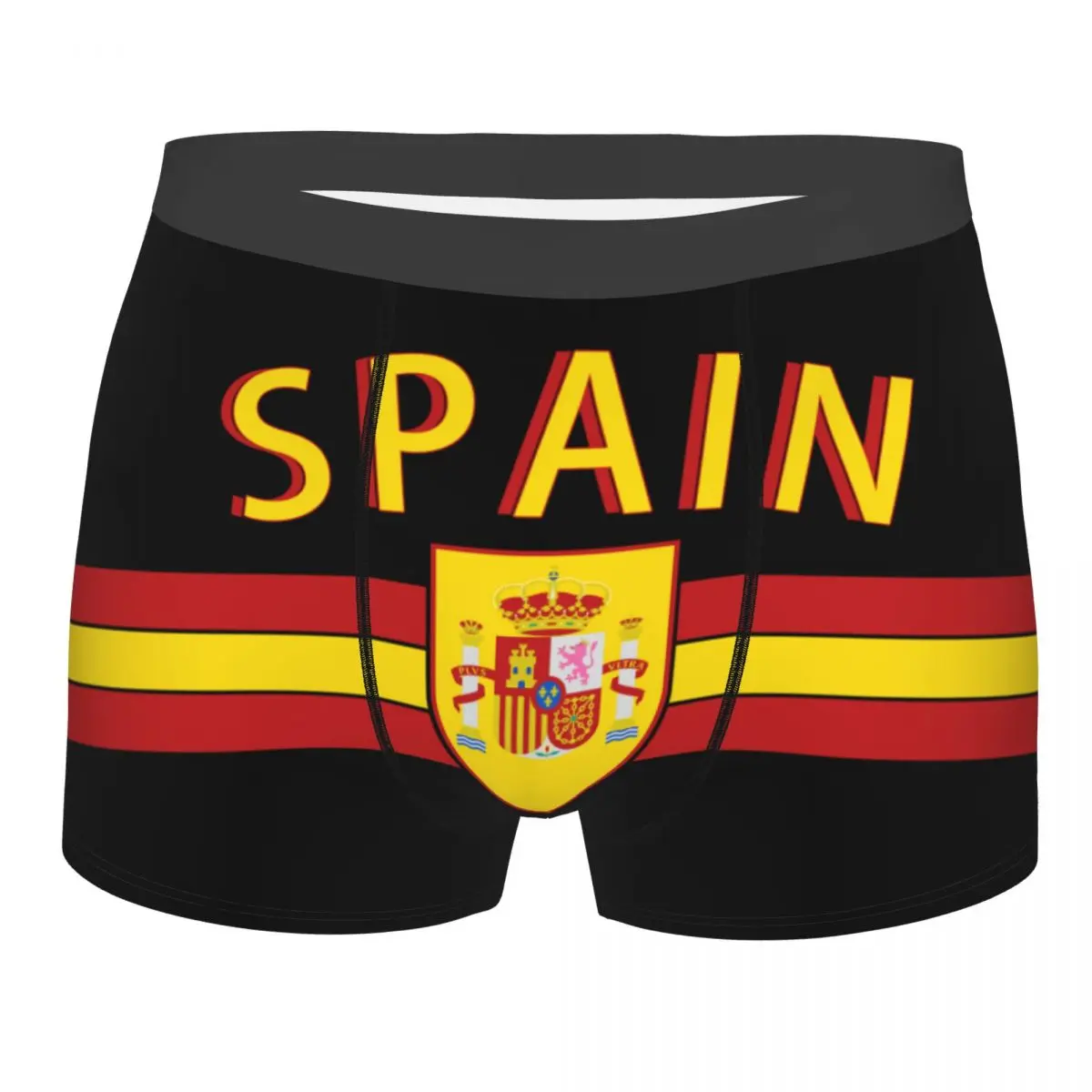 Male Sexy Coat Of Arms Of Spain Underwear Spanish Flag Boxer Briefs Soft Shorts Panties Underpants