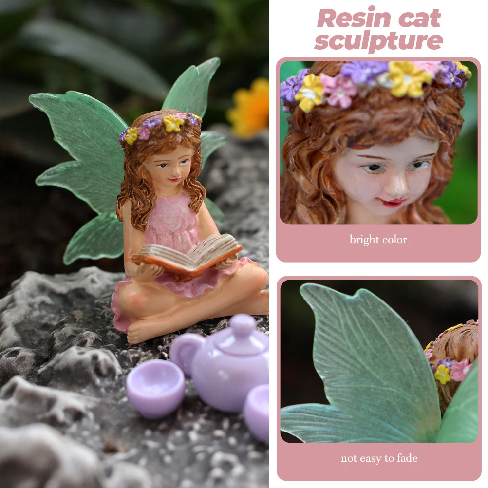 

1Set Resin Cat Fairy Sculpture Garden Micro Cat Outdoor Nest Decoration Teacup Yard Fairy Ornament Teacup Garden Decorations