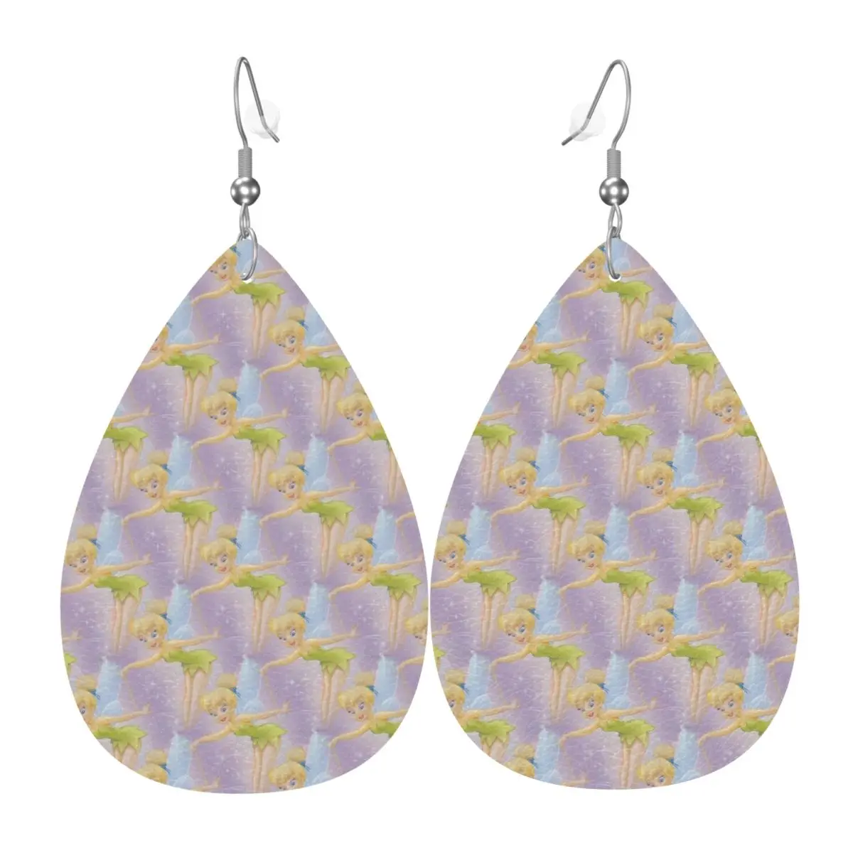 

Custom Tinker Bell The Wings PVC Leather Earrings Dangle Earrings Jewelry For Women For Wife Mother Gift