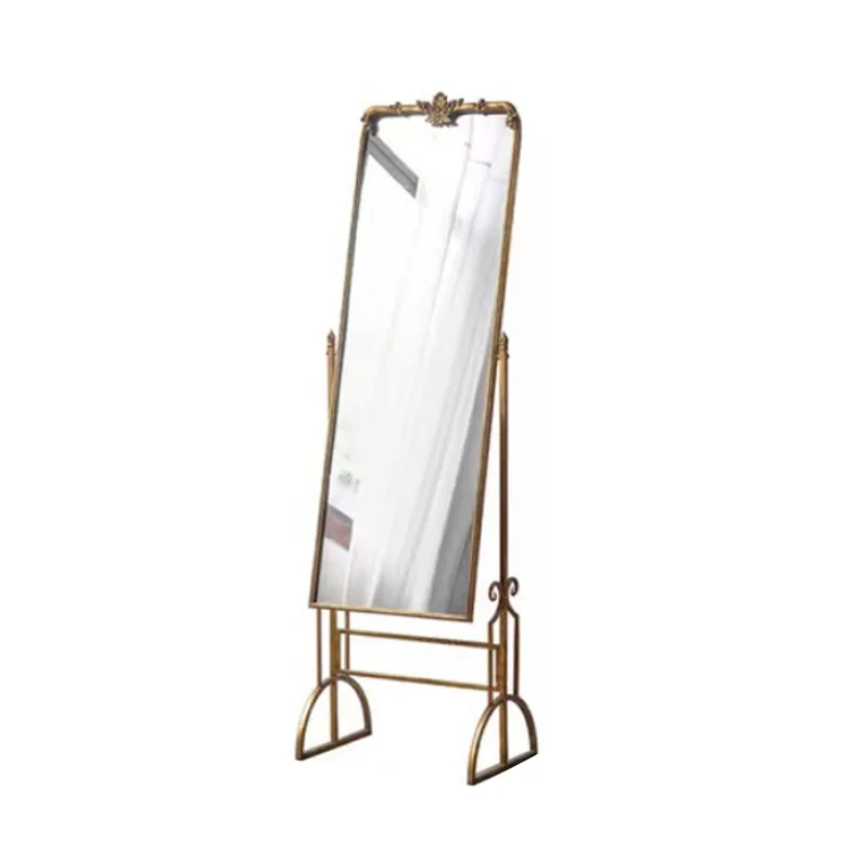 Französischer antiker Bronzespiegel, Spiegel vom Boden bis zur Decke, Foto mit Teerestaurant-Atmosphäre, Schlafzimmer-Wohnzimmer-Einrichtung aus Schmiedeeisen