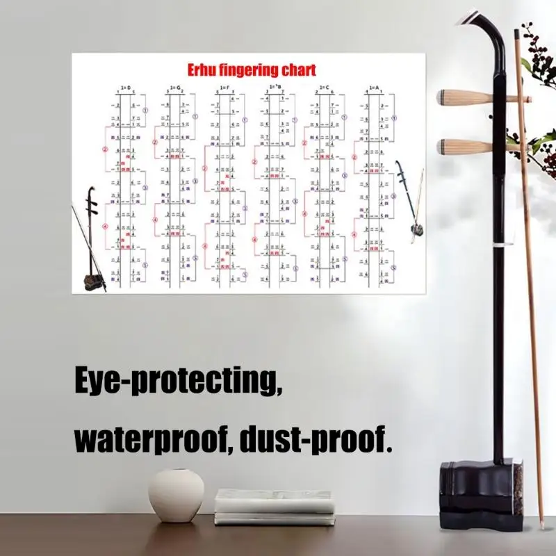 Erhu Finger Position Stickers Simple Fingering Reference Stickers PE Texture Learning Stickers for Various Erhu Types 24BD