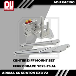 ADU RACING 7075-T6 AL 4mm band CENTER DIFF MOUNT MOTOR MOUNT AND CHASSIS BRACE FOR ARRMA 1/8 6S KRATON RTR V5 V6  EXB V2