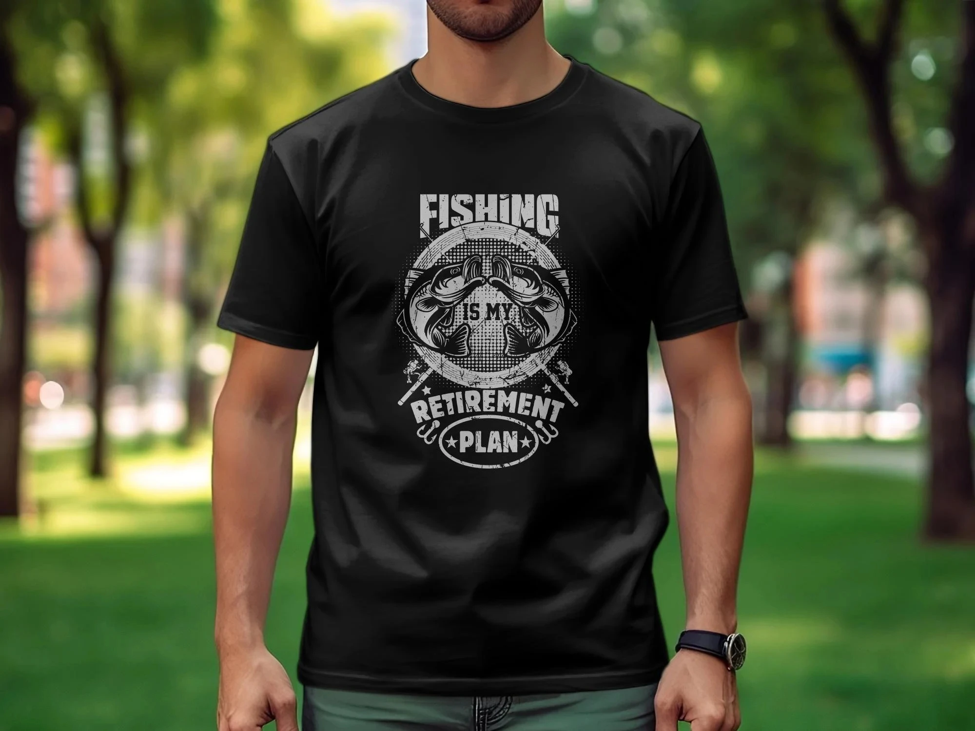 Fishing Retirement Plan T-Shirt Funny Fisherman Gift Angler Tee Outdoor Fishing Apparel Unisex Shirt Fishing  Hobby Top