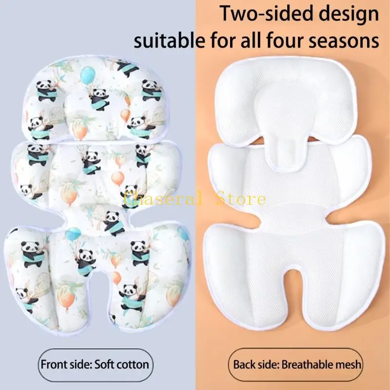 E7CE Infant Support Pad for Strollers Carriages Features Double Sided Design with Decorative and Soothing Feature