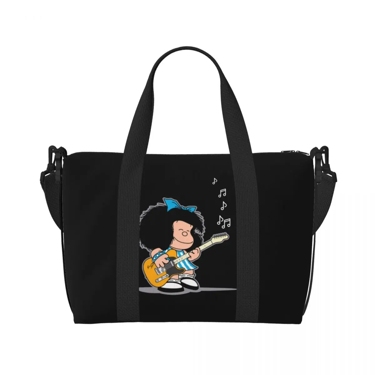 Custom Large Mafalda Quino Comics Tote Bag Women Classic Cartoon Manga Shopper Shoulder Beach Gym Travel Bag