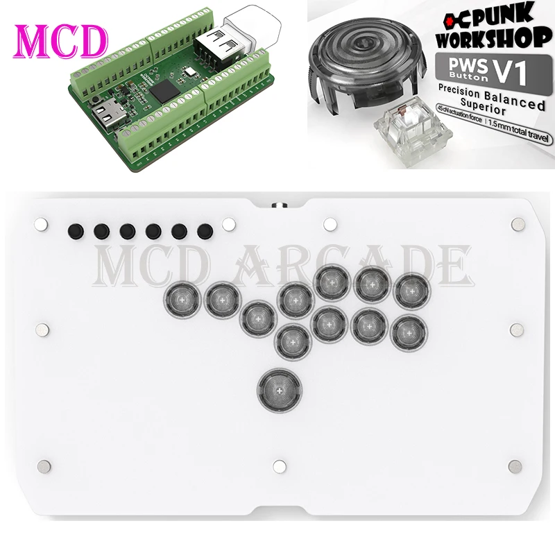 Punk Workshop Ultra Thin HitBox With 3 SOCD Mode Fighting Stick