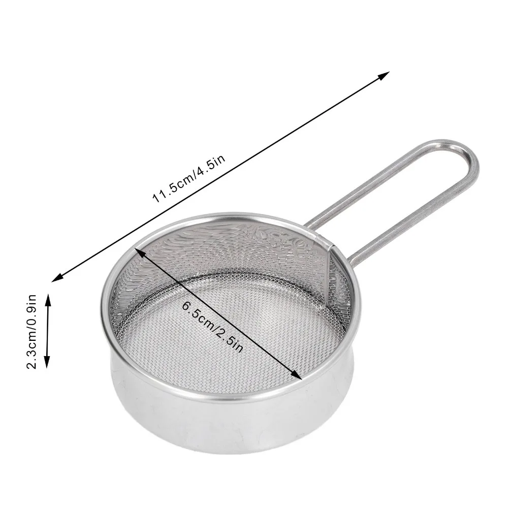 304 Stainless Steel Round Flour Sieve Fine Mesh Mini Size Mini Flour Sifter Smooth Finish 40 Mesh Fine Mesh Sieve Cake Shops