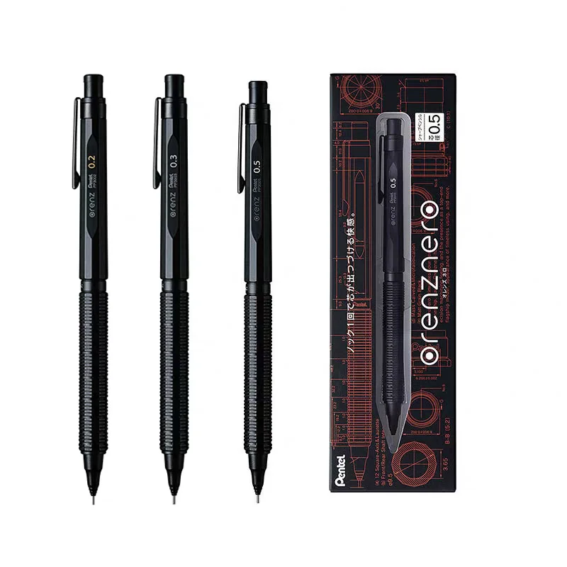 

Металлический механический карандаш Pentel ORENZNERO 0,2/0,3/0,5 с низким центром тяжести и защитой от поломки, японская канцелярия