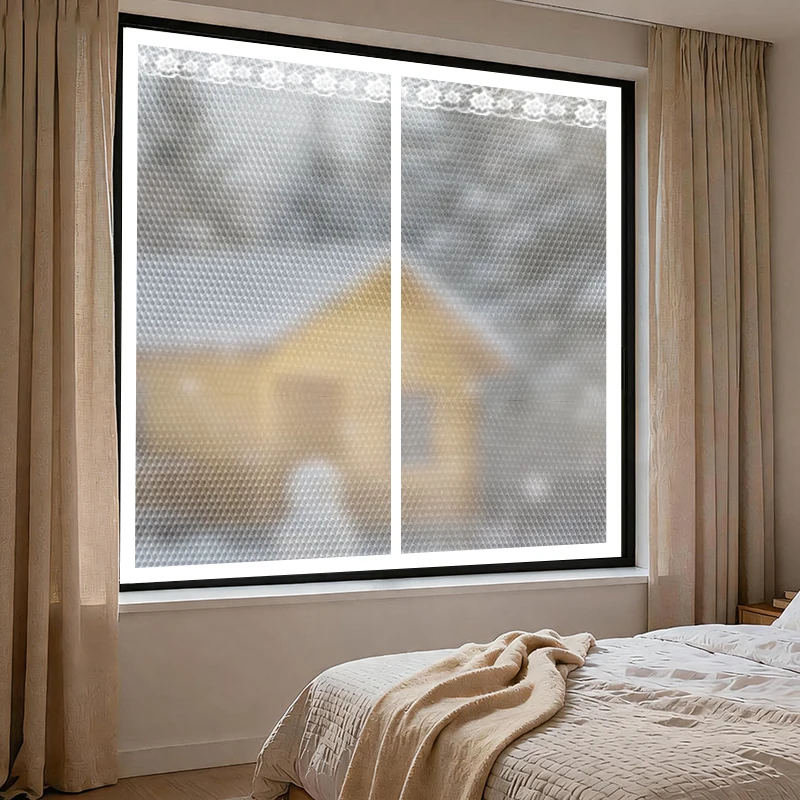 Winter anti-chill, anti-wind and warm protection curtains for bedroom, sealed wind-proof partition for windows, window film