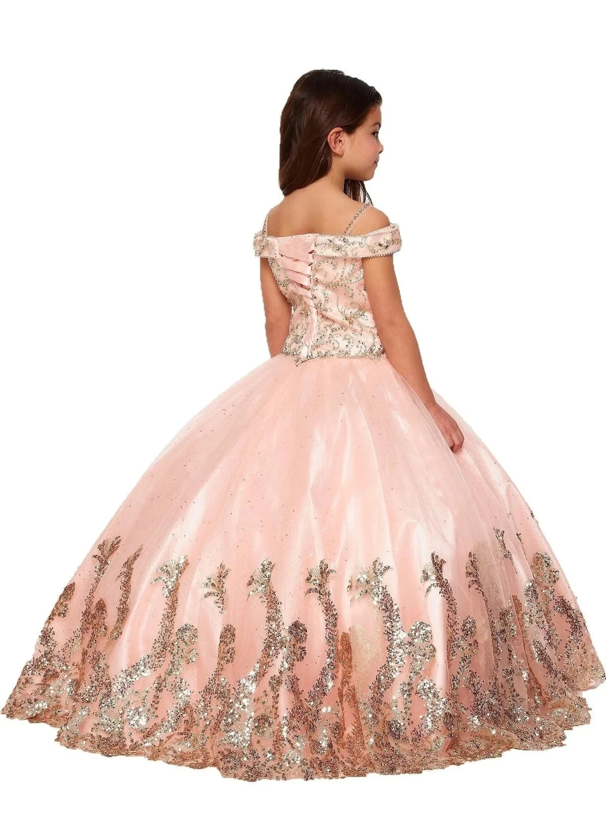 Mini vestidos de quinceañera azules, vestido de baile sin hombros, apliques con cuentas, vestidos de niña de flores para bodas, vestidos de desfile para bebé