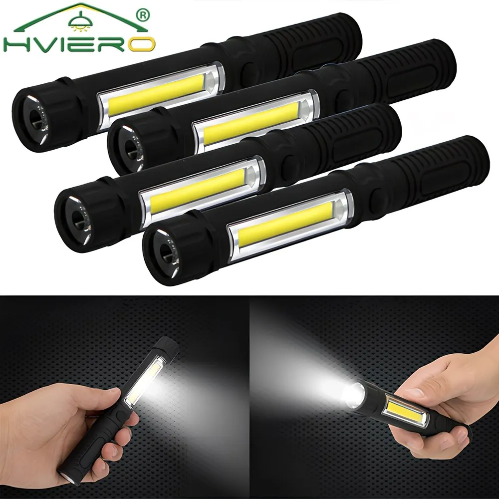 

COB LED Portable Mini Pen Flashlight Multi-function Work Light Waterproof Inspection Torches Magnetic Base Camping Cycling Bar