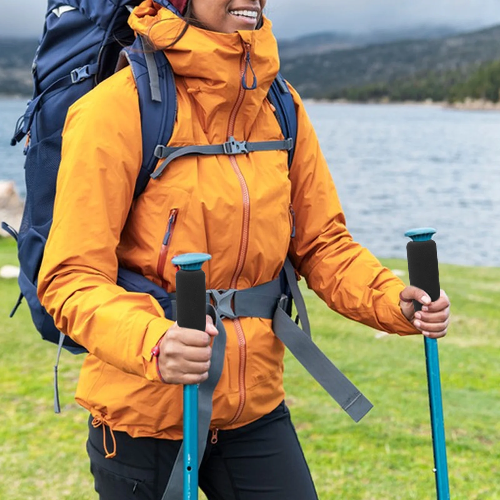 

8Pcs Sponge Cane Handle Grips Black Gray Soft Nonslip Walker Grip Pads Replacement Crutch Hand Covers for Elderly