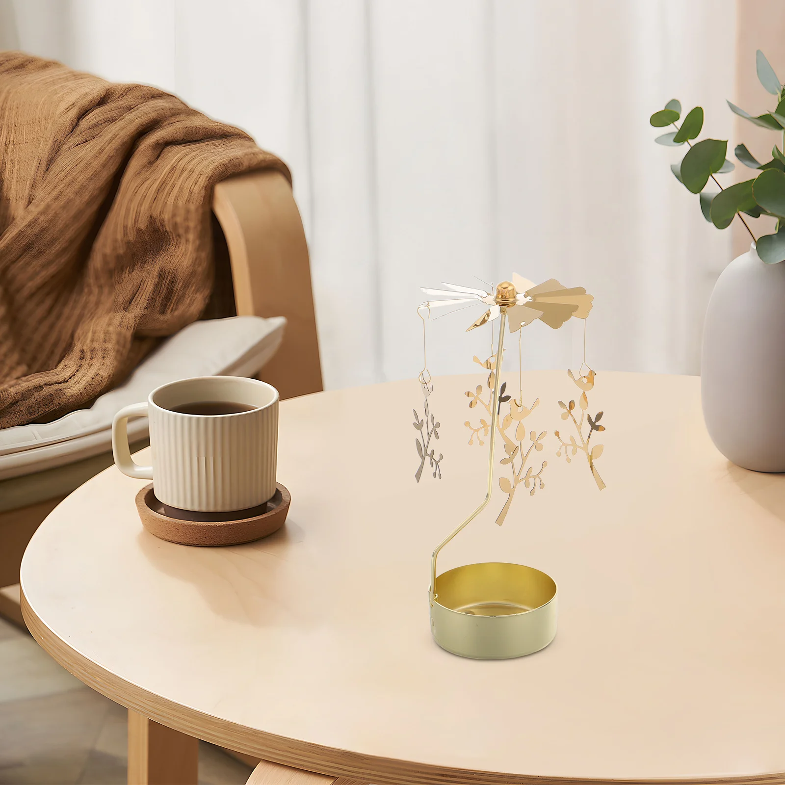 حامل دوار معدني ضوء دوار للمنزل عيد الميلاد الجدول المركزية الديكور عيد الميلاد ديكور للطاولات #5