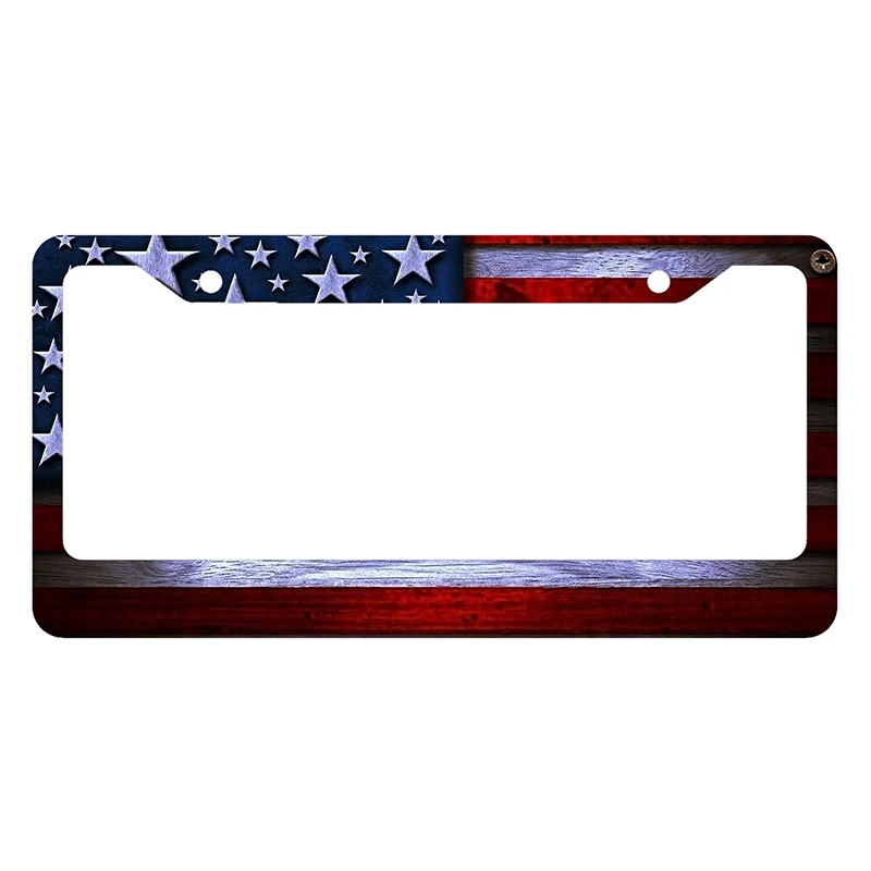 one slice  Beautiful Flag Celebration Series American Specification Alloy License Plate Customizable License Plate Frame