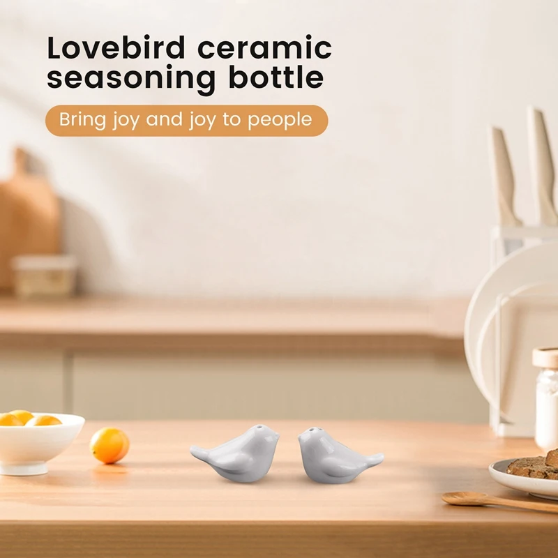 

1 Set Of Love Birds Salt And Pepper Shakers Personalised Wedding Favors - White