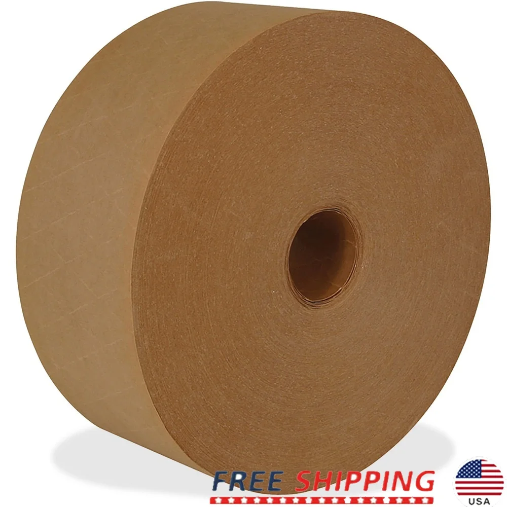 

Medium Duty Water-activated Tape 200 Yd Length 3 Inch Width Strong Adhesive Sealing Packing Shipping Cartons