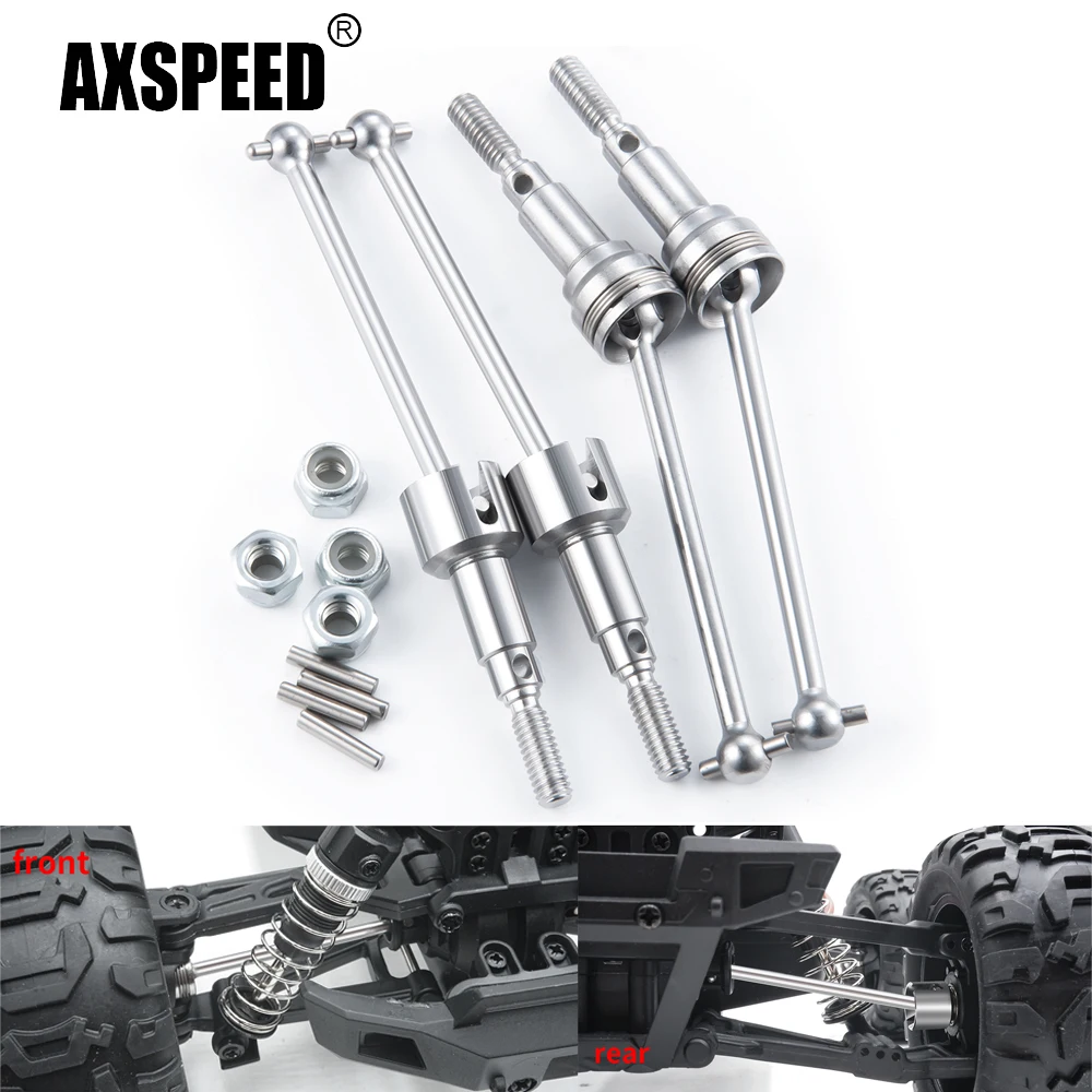 AXSPEED Front and Rear Steel Drive Shaft CVD for HBX 16889A 1/16 RC Car Monster Truck Model Upgrade Parts