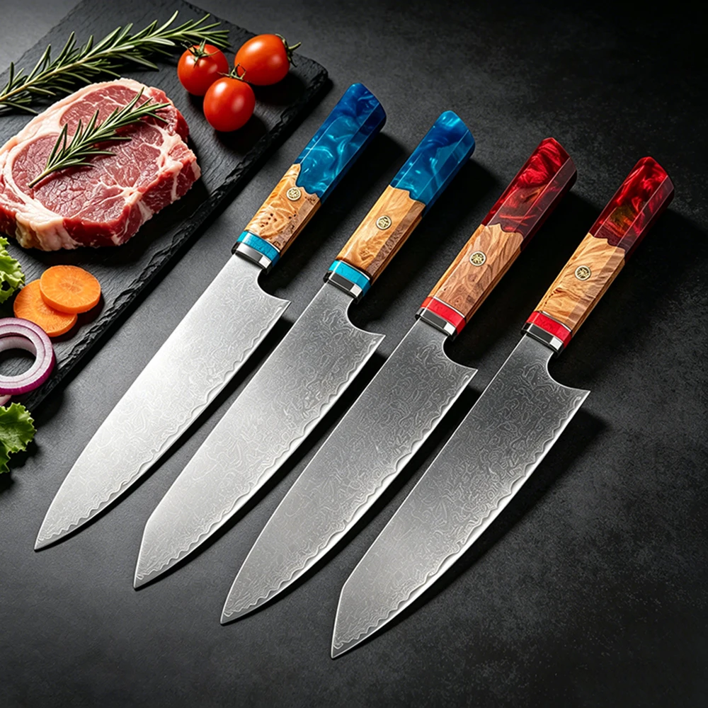 8 Inch 67 Layer Damascus Steel Japanese Kitchen Chef Knife Meat Vegetable Sushi Slicing Cooking Knife for Home Restaurant