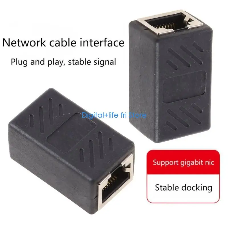 E06D RJ45 Cable Connectors LANNet Cable Straight-through Extender for Head