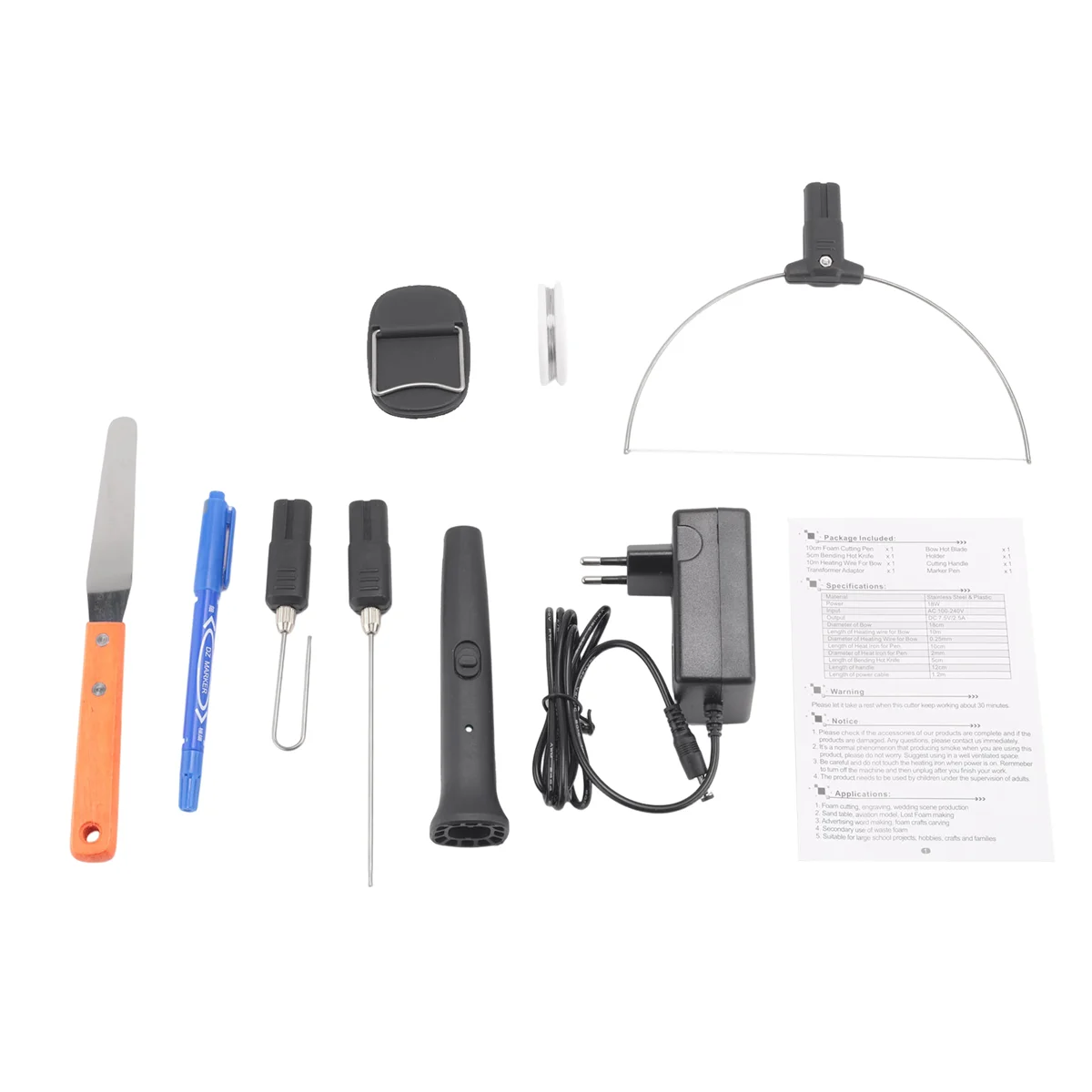 Electric Foam Cutter Kit Foam Cutting Pen 0-300℃ Adjustable Temperature Hot Wire Cutter Cutting Tool Engraver-EU Plug