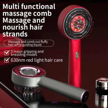Electric vibration massage comb red light therapy vibration head massage comb hair growth oil Nano sprayer nourish scalp brush