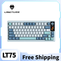 Langtu Lt75 Wireless Bluetooth 3 Mode Mechanical Keyboard 80 Keys Hot-swaddable Smart Screen Knob Gaming Keyboard Pc Gamers