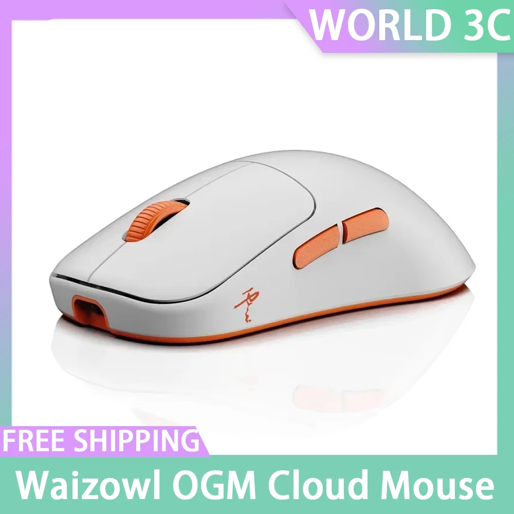 

Waizowl OGM Cloud Mouse Dual Mode 2.4g Wireless Paw3395 E-Sports Gaming Mouse Accessory Red/ White For Computer Gift