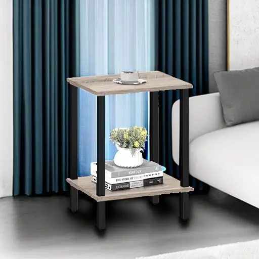 End Table, Side Table, Nightstand, 2-Tier Storage Shelf, Sofa Side Table for Small Space, Living Room, Bed Room TB01BG034