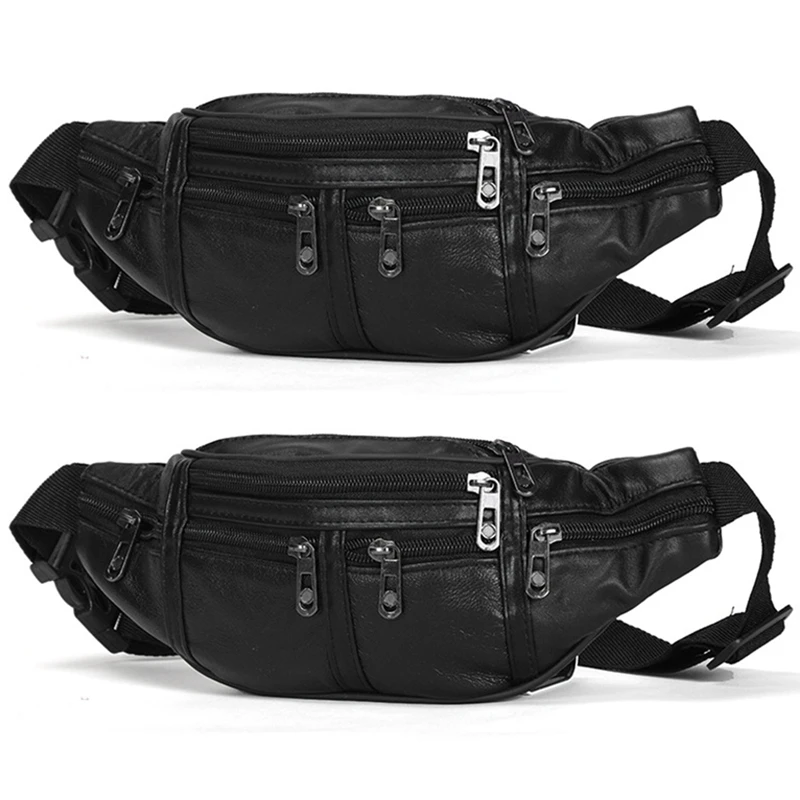 NEW-2X originální kůže pánský pás pack fanny pack muži kůže pás pás pytle telefon pouch malý komora kurýr pro muž