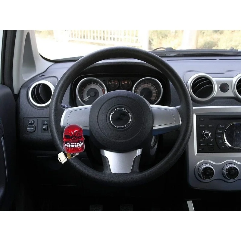 Super Sale Skull Steering Wheel Spinner Knob Turning Handle Universal Fit Most Vehicles Cars Trucks Tractors Mowers Golf Carts B