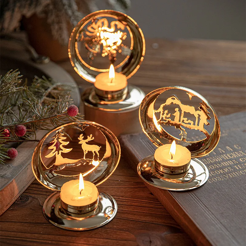 Christmas Candle Holder Xmas Candlestick Holders Christmas Candlestick Metal Candle Holder for Christmas Decor
