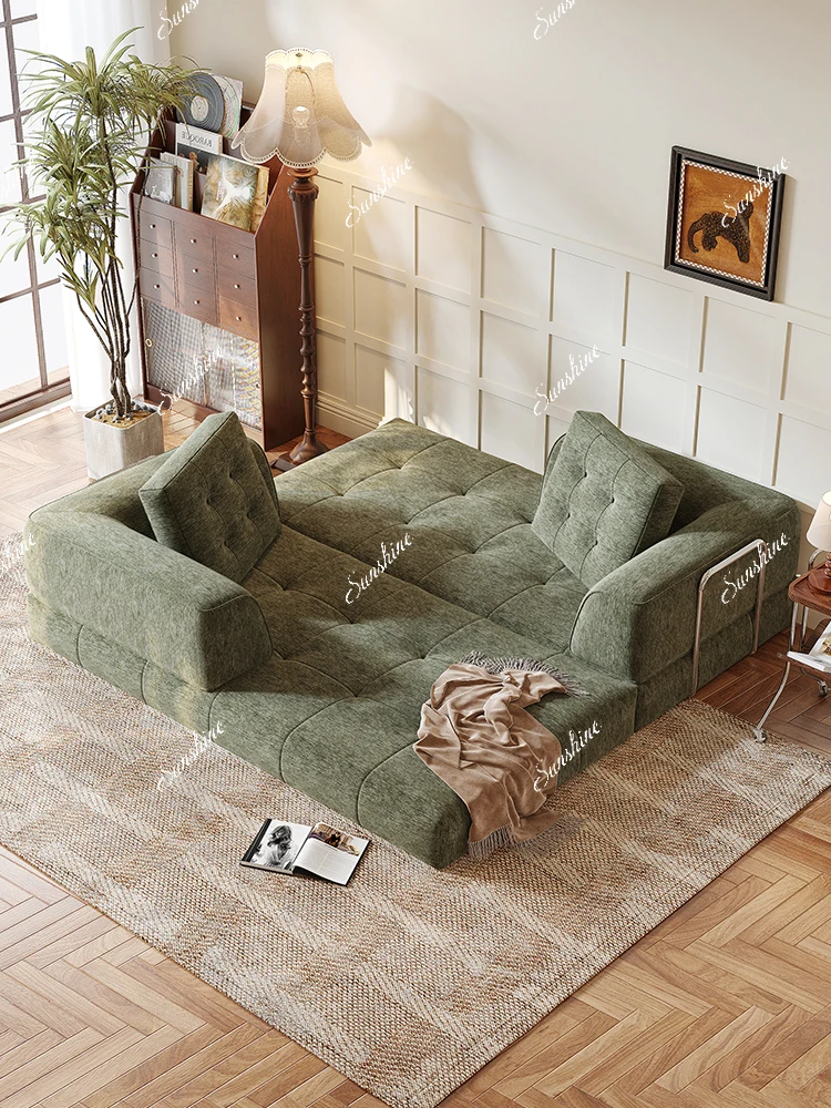 Furniture medieval fabric sofa bed folding dual-purpose tatami module, floor-to-ceiling, multi-functional