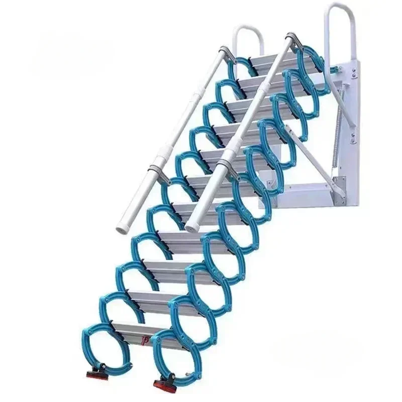 Creative Wall-mounted Telescopic Ladder Outdoor Engineering Lift Folding Step Stools Home Space-saving Telescopic Foldable Stair