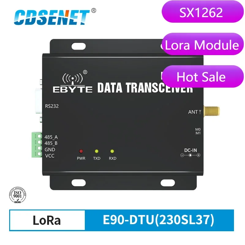 

SX1262 SX1268 E90-DTU(230SL37) LoRa Module 230MHz 37dBm RSSI Relay Networking Modbus LBT RS232 RS485 Radio Wireless Transceiver